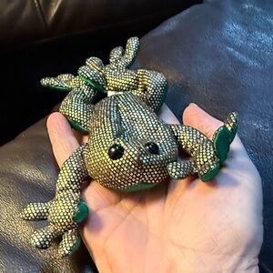 Textured Green and Black Frog Toy